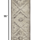 HomeRoots 2' x 8' Gray Beige Distressed Diamond Runner Rug