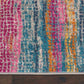 HomeRoots 2' x 8' Gray Colorful Abstract Stripes Runner Rug