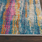 HomeRoots 2' x 8' Gray Colorful Abstract Stripes Runner Rug