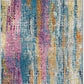 HomeRoots 2' x 8' Gray Colorful Abstract Stripes Runner Rug