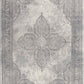 HomeRoots 2' x 8' Gray Distressed Medallion Runner Rug