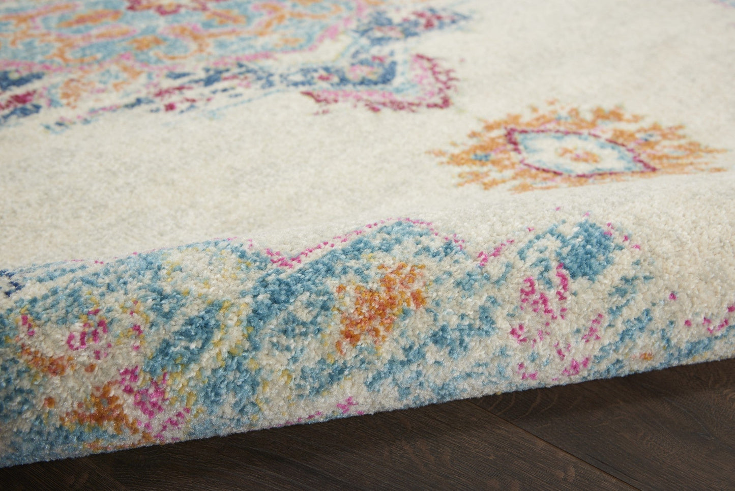 HomeRoots 2' x 8' Gray Distressed Medallion Runner Rug