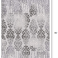 HomeRoots 2' x 8' Gray Dripping Damask Runner Rug