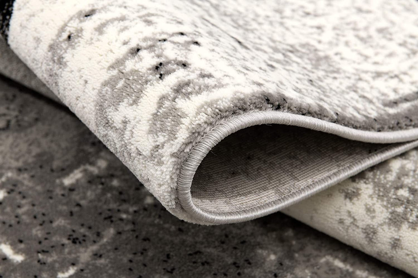 HomeRoots 2' x 8' Gray Faded Filigree Pattern Runner Rug