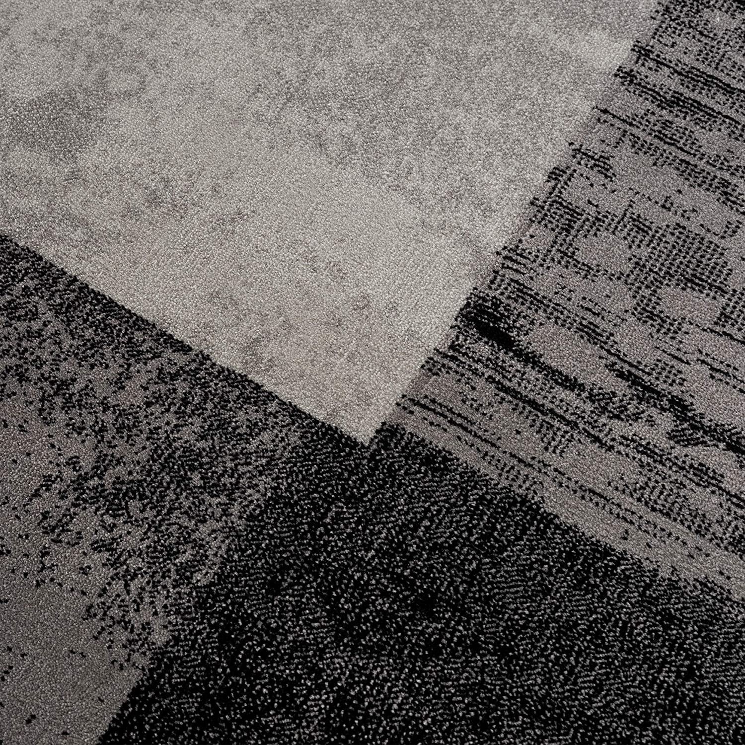 HomeRoots 2' x 8' Gray Geometric Blocks Runner Rug