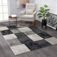 HomeRoots 2' x 8' Gray Geometric Blocks Runner Rug