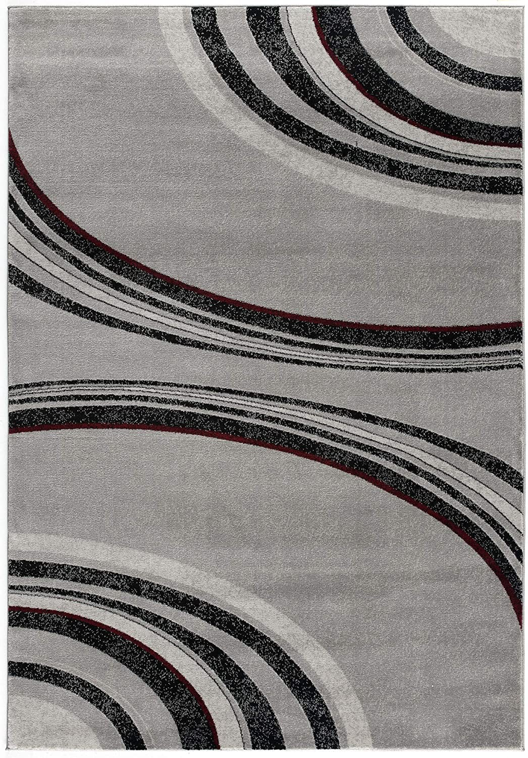 HomeRoots 2' x 8' Gray Modern Geometric Runner Rug
