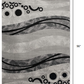 HomeRoots 2' x 8' Gray and Black Abstract Waves Runner Rug