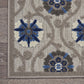 HomeRoots 2' x 8' Gray and Blue Indoor Outdoor Runner Rug