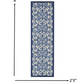 HomeRoots 2' x 8' Gray and Blue Indoor Outdoor Runner Rug