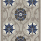 HomeRoots 2' x 8' Gray and Blue Indoor Outdoor Runner Rug