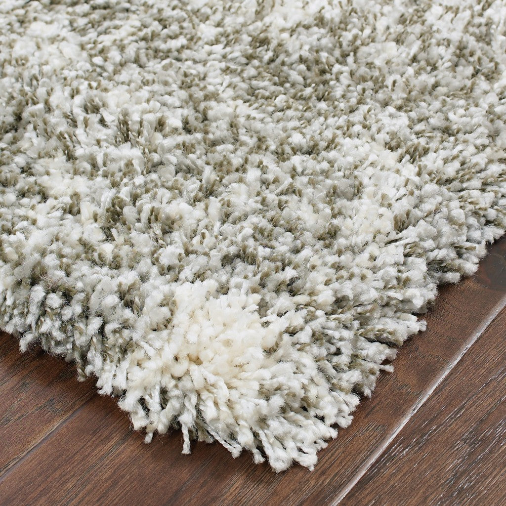HomeRoots 2' x 8' Gray and Ivory Distressed Abstract Runner Rug