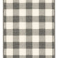 HomeRoots 2’ x 8’ Gray and Ivory Gingham Indoor Outdoor Runner Rug