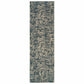 HomeRoots 2' x 8' Gray and Navy Abstract Runner Rug