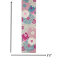 HomeRoots 2' x 8' Gray and Pink Tropical Flower Runner Rug