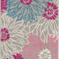 HomeRoots 2' x 8' Gray and Pink Tropical Flower Runner Rug