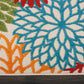 HomeRoots 2’ x 8’ Green Indoor Outdoor Runner Rug With Floral Finish