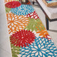 HomeRoots 2’ x 8’ Green Indoor Outdoor Runner Rug With Floral Finish