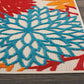 HomeRoots 2’ x 8’ Green Indoor Outdoor Runner Rug With Floral Finish
