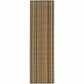 HomeRoots 2’ x 8’ Green and Brown Striped Indoor Outdoor Runner Rug