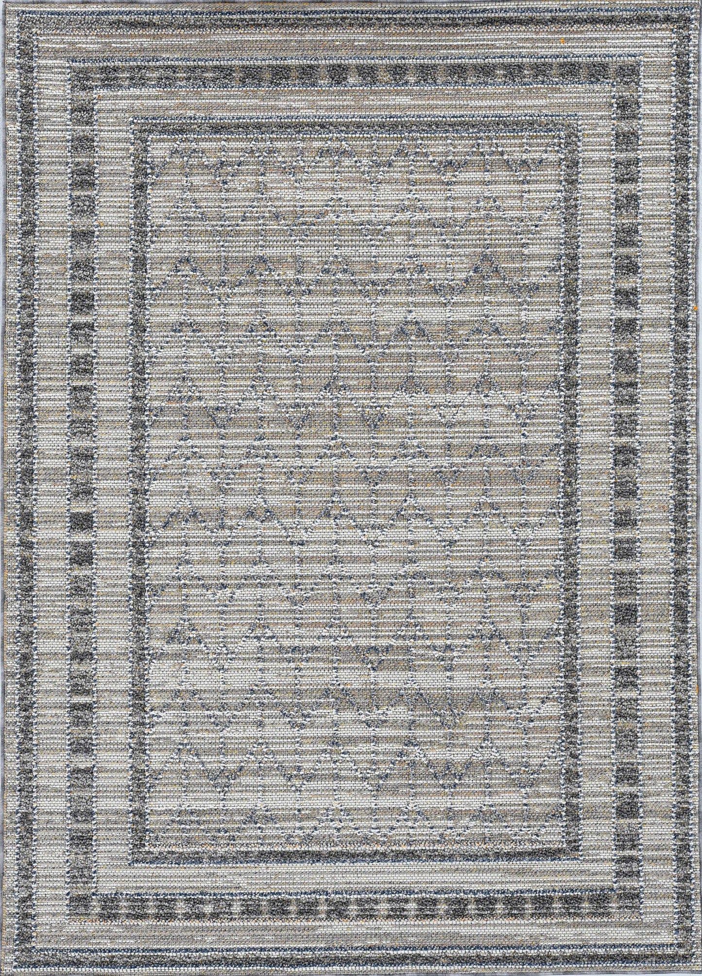 HomeRoots 2' x 8' Grey Bordered Runner Rug