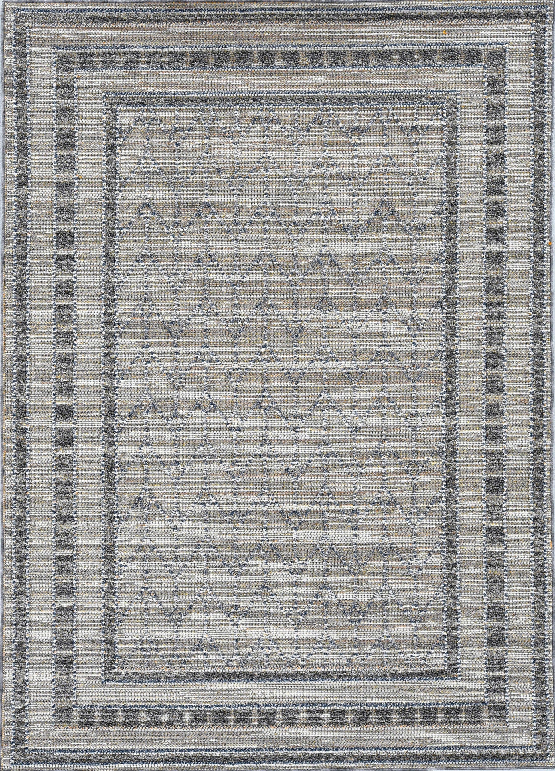 HomeRoots 2' x 8' Grey Bordered Runner Rug