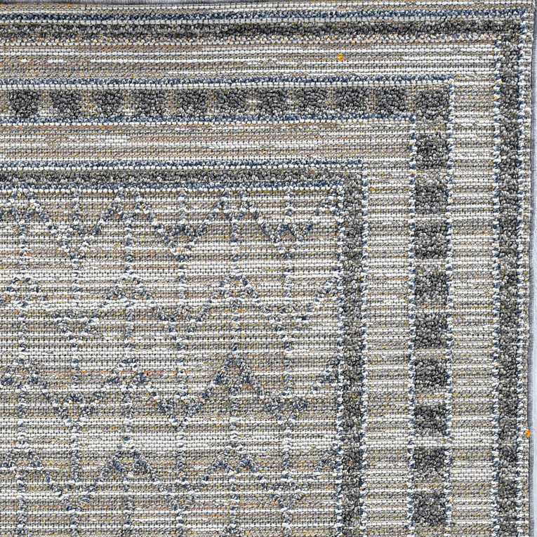HomeRoots 2' x 8' Grey Bordered Runner Rug