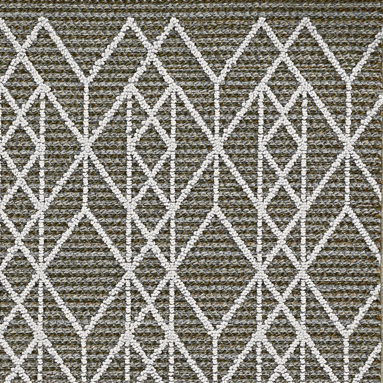 HomeRoots 2' x 8' Grey Geometric Lines Runner Rug