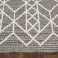 HomeRoots 2' x 8' Grey Geometric Lines Runner Rug