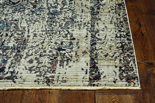 HomeRoots 2' x 8' Grey Medallion Runner Rug