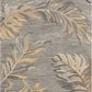 HomeRoots 2' x 8' Grey Palm Leaves Wool Runner Rug