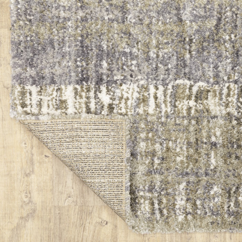 HomeRoots 2' x 8' Grey and Ivory Abstract Lines Runner Rug
