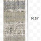 HomeRoots 2' x 8' Grey and Ivory Abstract Lines Runner Rug
