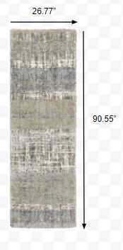 HomeRoots 2' x 8' Grey and Ivory Abstract Lines Runner Rug
