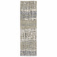HomeRoots 2' x 8' Grey and Ivory Abstract Lines Runner Rug