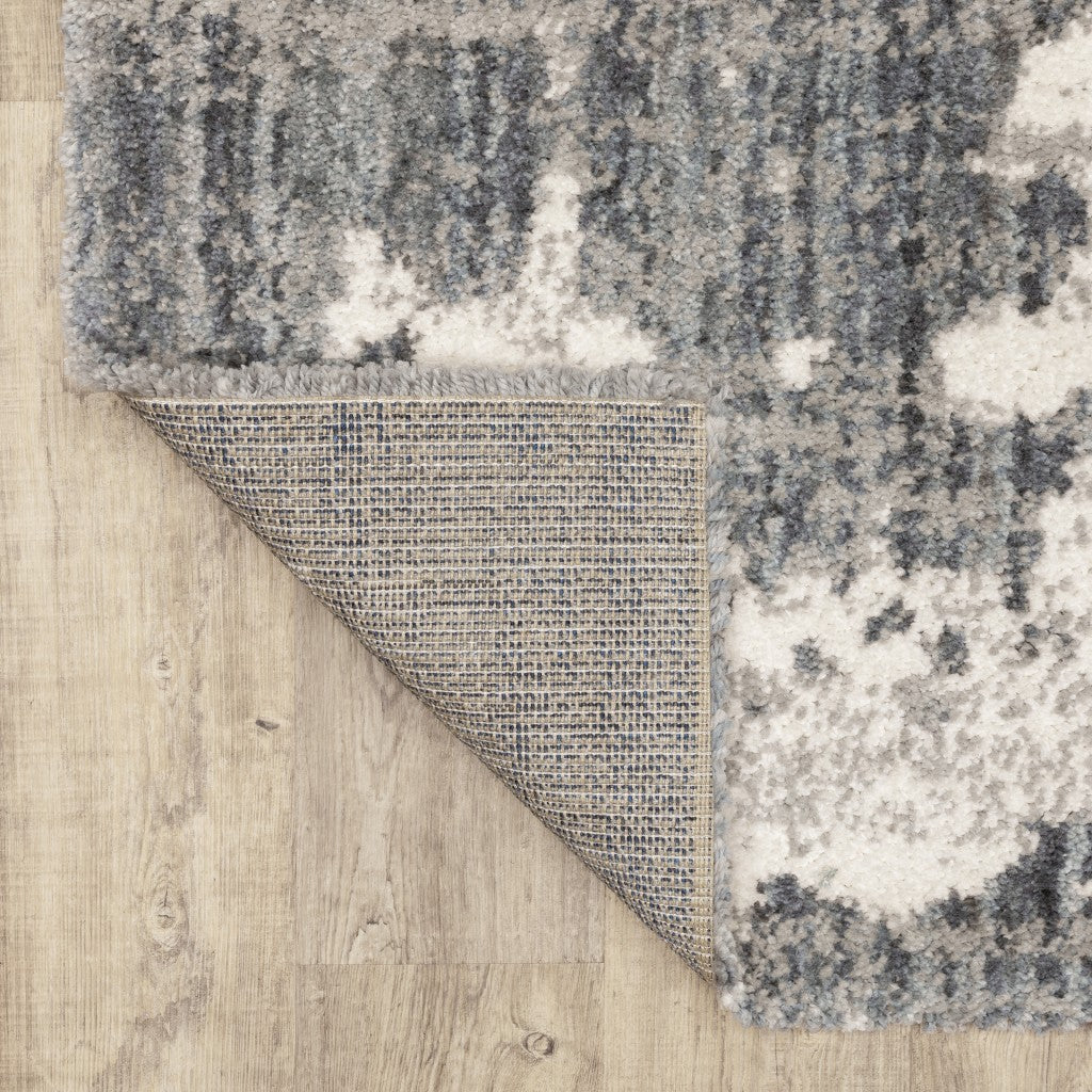HomeRoots 2' x 8' Grey and Ivory Grey Matter Runner Rug