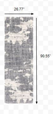 HomeRoots 2' x 8' Grey and Ivory Grey Matter Runner Rug
