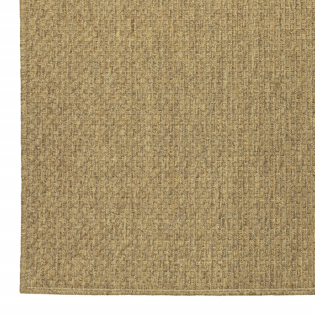 HomeRoots 2’ x 8’ Indoor Outdoor Runner Rug in Solid Tan Finish