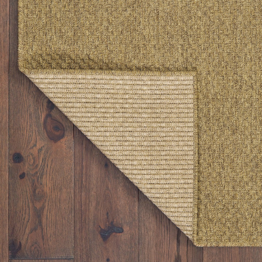 HomeRoots 2’ x 8’ Indoor Outdoor Runner Rug in Solid Tan Finish