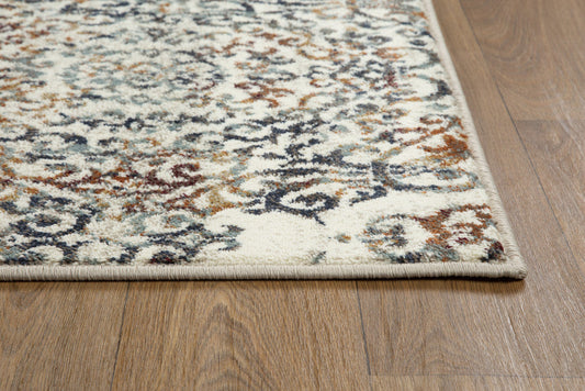 HomeRoots 2' x 8' Ivory Brown Decorative Diamond Runner Rug
