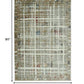 HomeRoots 2' x 8' Ivory Khaki Distressed Plaid Runner Rug