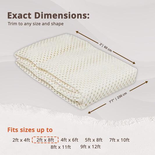 HomeRoots 2' x 8' Ivory King's Premium Non Slip Rug Pad