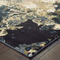 HomeRoots 2' x 8' Ivory Navy Abstract Marble Indoor Runner Rug
