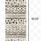 HomeRoots 2' x 8' Ivory and Black Eclectic Patterns Indoor Runner Rug