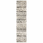 HomeRoots 2' x 8' Ivory and Black Eclectic Patterns Indoor Runner Rug