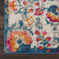 HomeRoots 2' x 8' Ivory and Blue Floral Vines Runner Rug