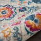 HomeRoots 2' x 8' Ivory and Blue Floral Vines Runner Rug