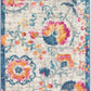 HomeRoots 2' x 8' Ivory and Blue Floral Vines Runner Rug