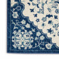 HomeRoots 2' x 8' Ivory and Blue Medallion Runner Rug