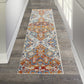 HomeRoots 2' x 8' Ivory and Gold Floral Motif Runner Rug